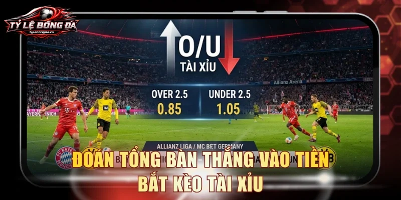 Đoán tổng bàn thắng vào tiền bắt kèo tài xỉu