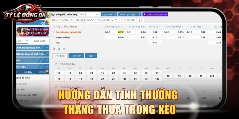 Hướng dẫn tính thưởng thắng thua trong kèo